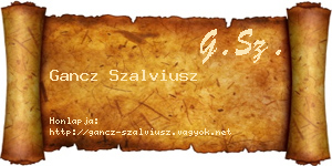 Gancz Szalviusz névjegykártya